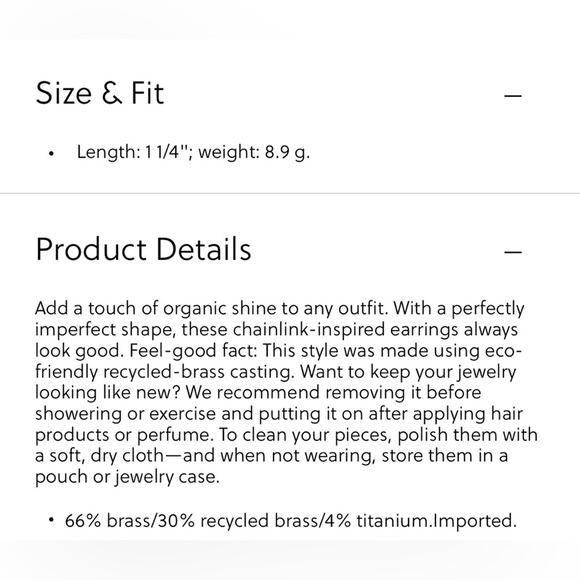 J. Crew Shiny Matte Gold Sculptural link earrings - Picture 9 of 9